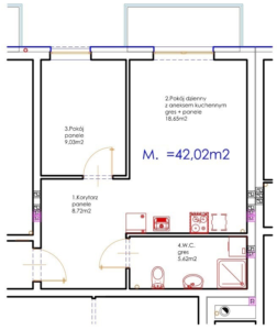 Osiedle Kurkowe – Budynek CD – Piętro II – Mieszkanie CM-12