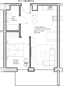 Osiedle Lniane – Segment A – Piętro I – Mieszkanie A-17
