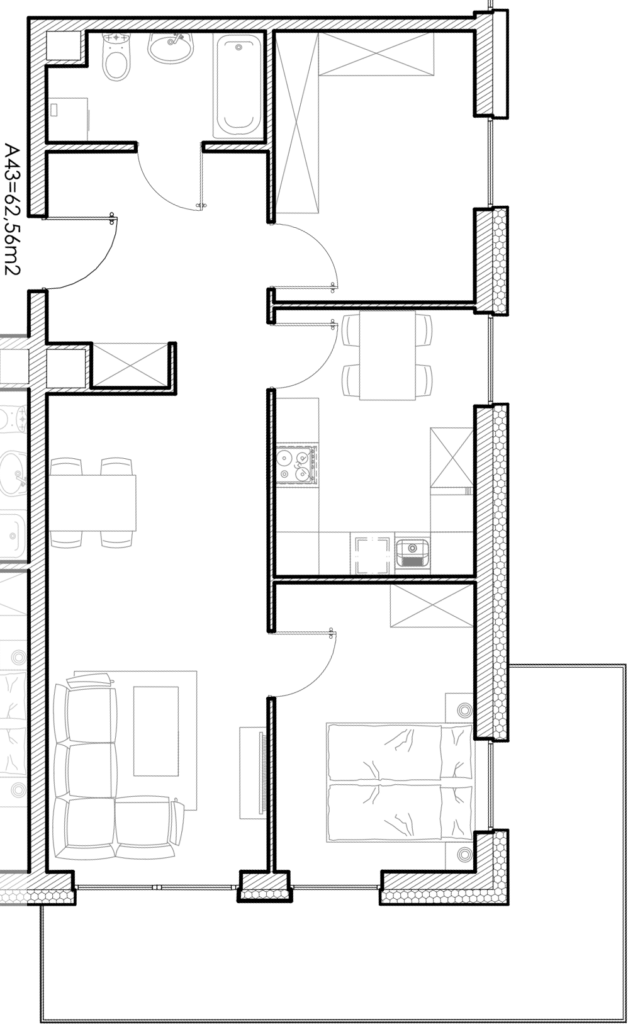 Osiedle Lniane – Segment A – Piętro II – Mieszkanie A-43